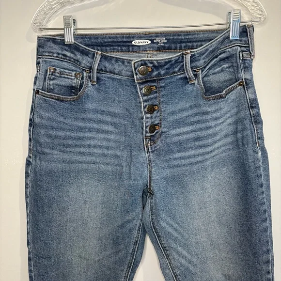 Old Navy Women’s Denim Blue Jeans 4 Button Rockstar Super Skinny Ankle Midrise - Picture 4 of 16